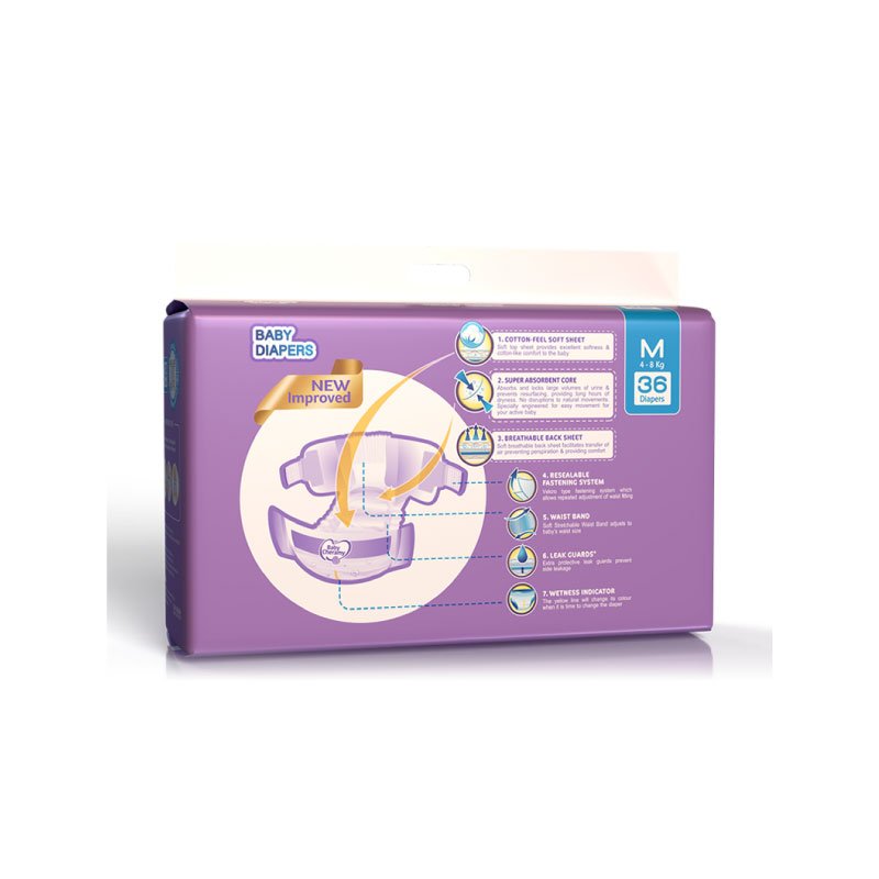 Baby Cheramy Baby Diapers, Medium - Image 2